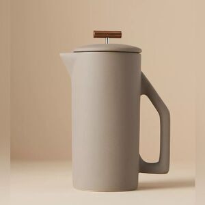 Anthropologie Yield Gray Ceramic French Press brand new in box